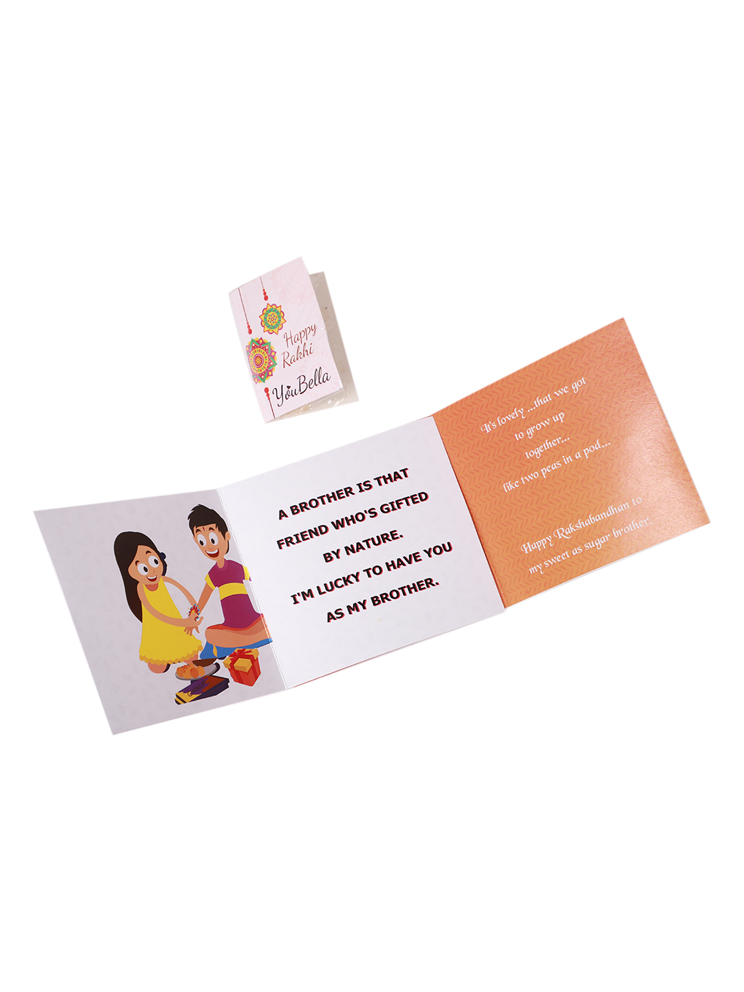 YouBella 2 Rakhi and 2 Greeting Card Combo for Brother, Rakhi Gift for Brother/bhaiyya/bhai (Style 2)
